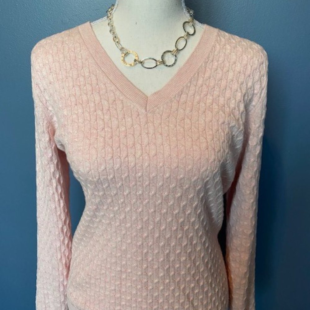 Pink V-Neck Sweater Tommy Hilfiger - Picture 1 of 2